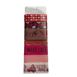 Lot 7-8 Washi Craft Tape Sample Card Valentine Patterns 3 Ft Plus Each Tape u
